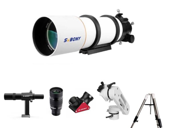 Refractor Acromatico SVBONY 102mm con trípode alta acimutal micrometrico